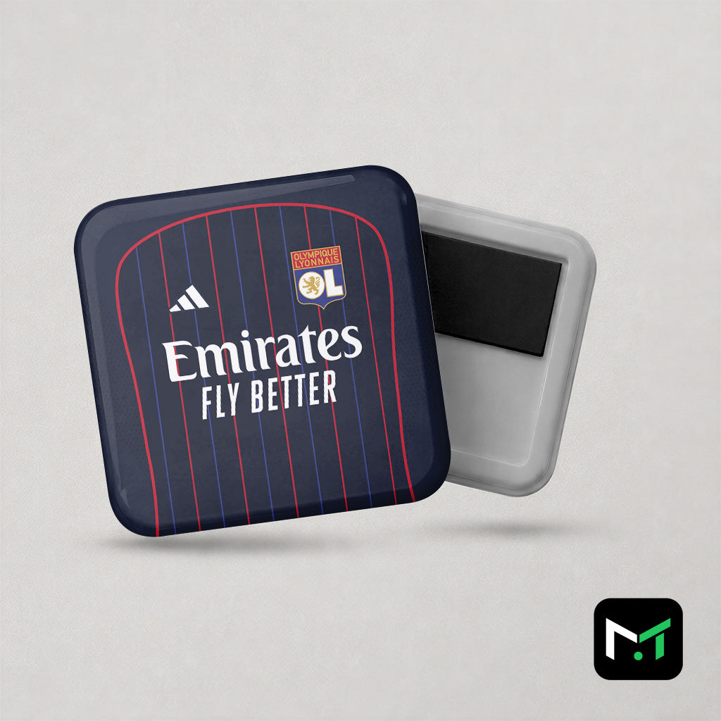 Magnet football OL maillot extérieur 2025/2026 - avant et arrière