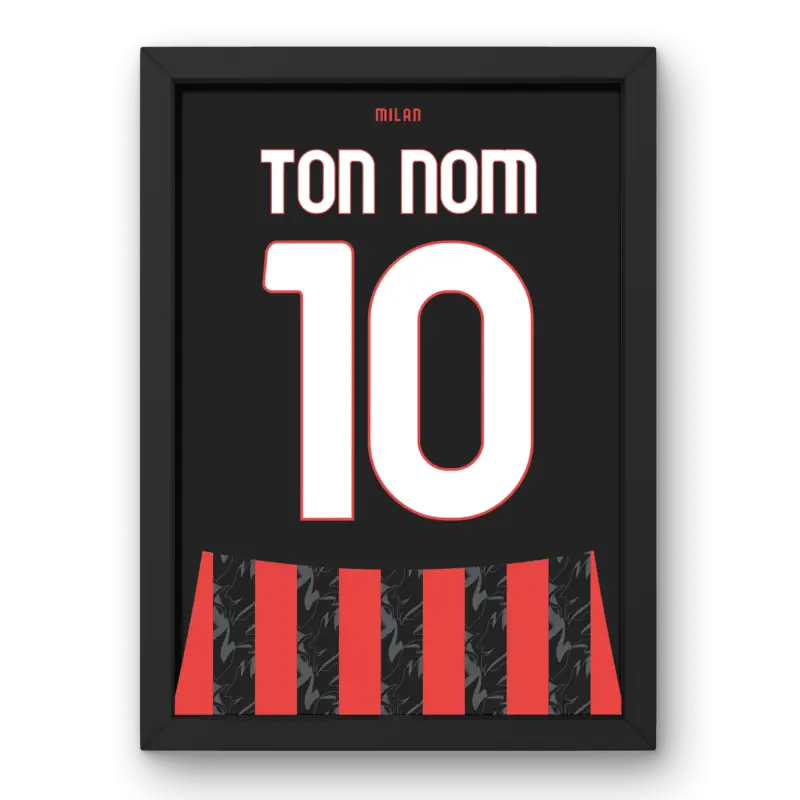 Cadre AC Milan Domicile 25-26 – Affiche encadrée personnalisée - Cadre Perso