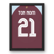 Cadre Aston Villa Domicile 2024-25 – Affiche encadrée personnalisée - Cadre Perso