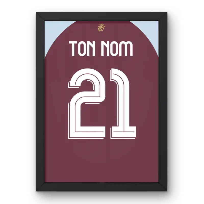 Cadre Aston Villa Domicile 2024-25 – Affiche encadrée personnalisée - Cadre Perso