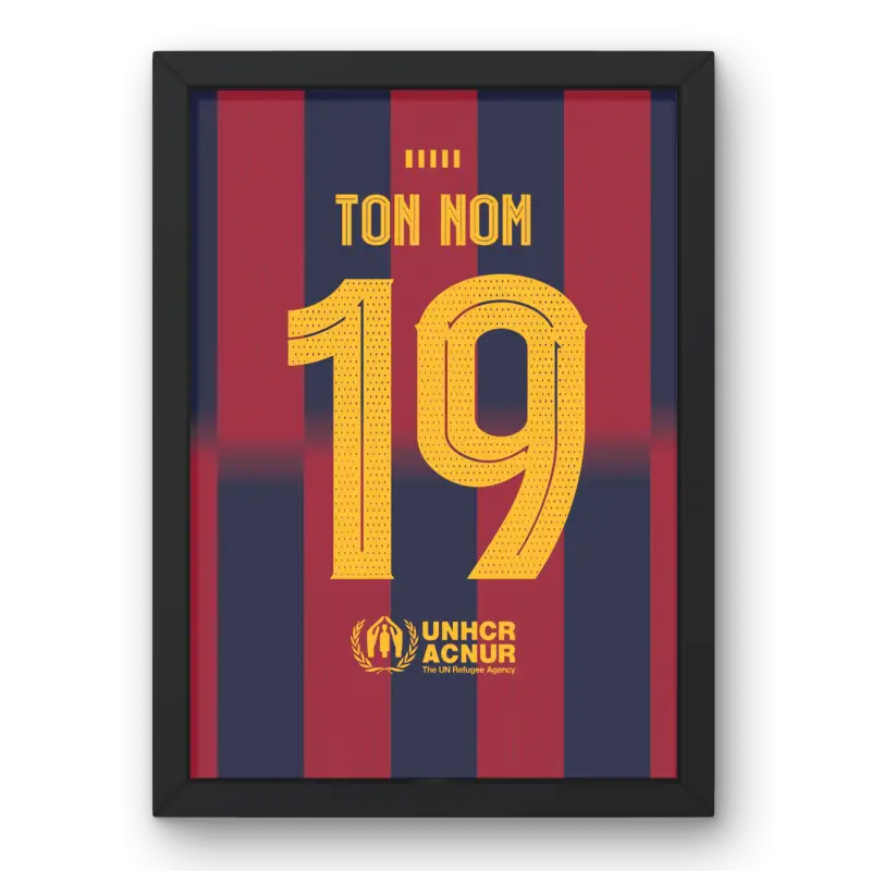 Cadre FC Barcelone Domicile 25-26 – Affiche encadrée personnalisée - Cadre Perso
