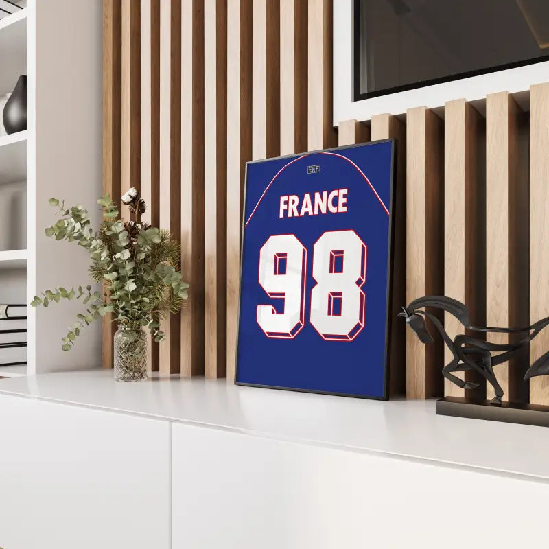 Affiche équipe France Coupe du Monde 1998 panneau bois