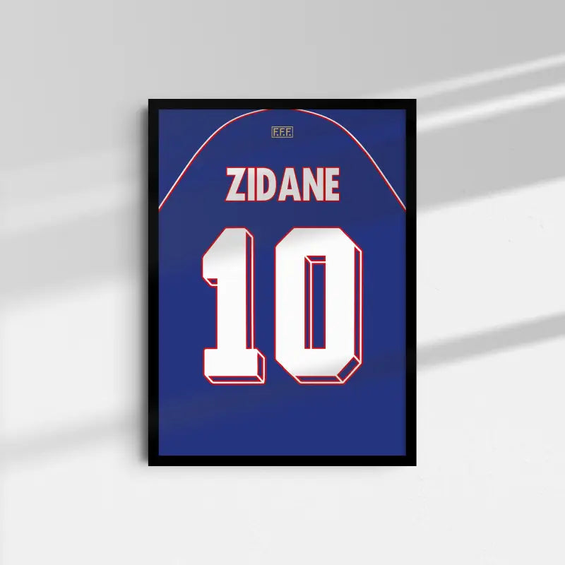 Affiche France 98 Zidane 10 fond blanc