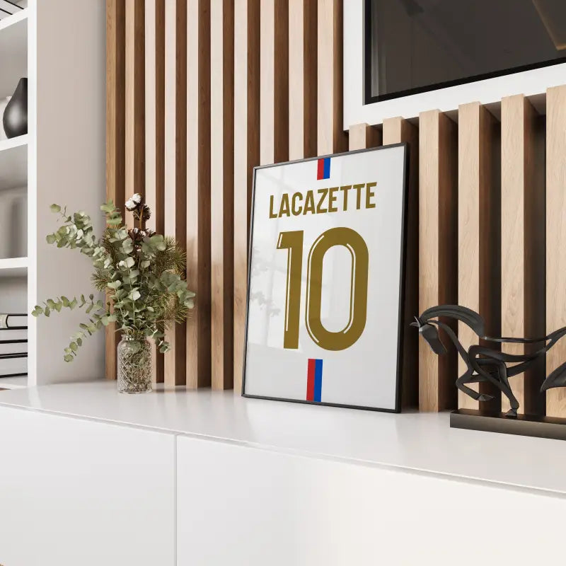 Affiche OL 23-24 Lacazette 10 panneau bois