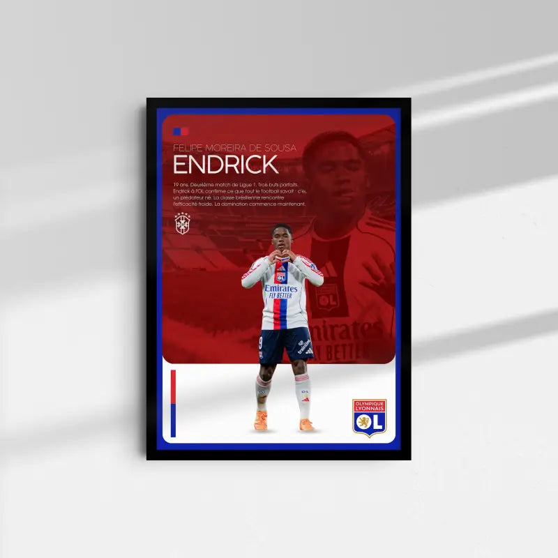 Affiche OL Endrick fond blanc