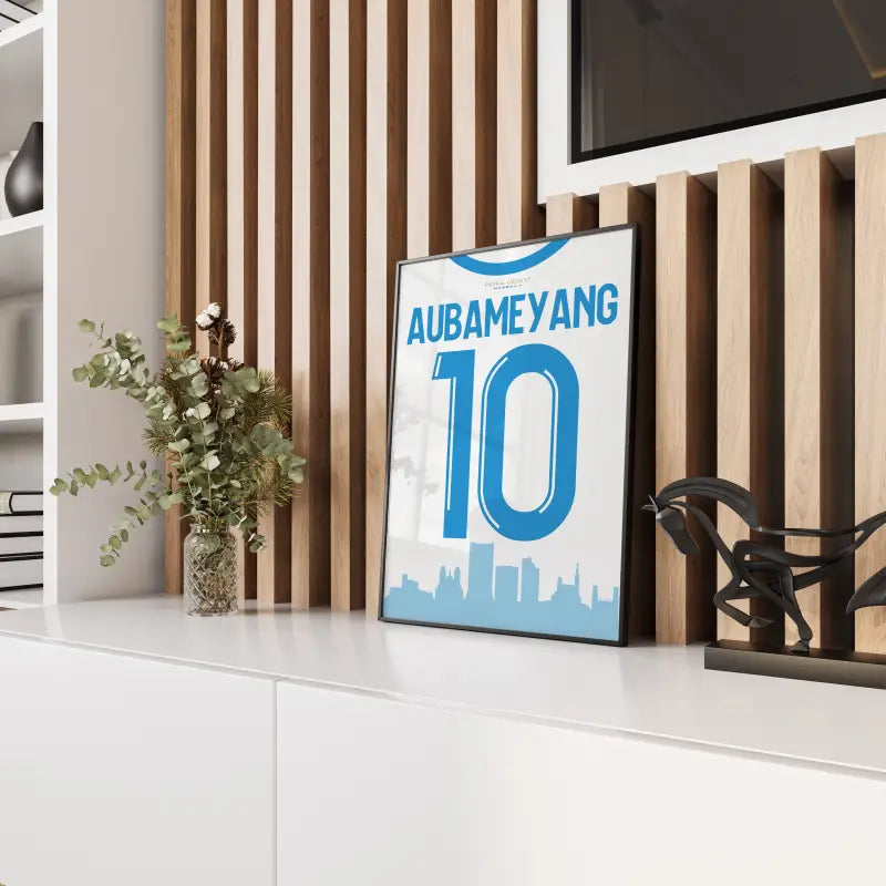 Affiche OM Aubameyang 10 panneau bois