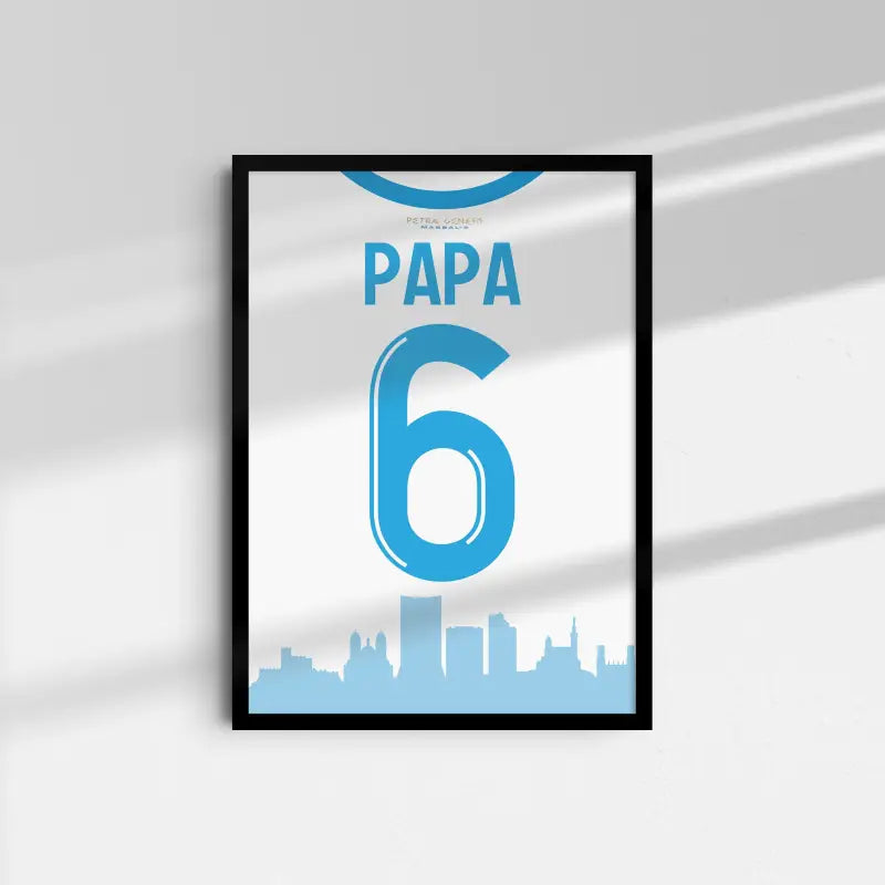 Affiche OM Papa 6 23-24 fond blanc