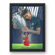 Affiche PSG Hakimi UCL vue principale