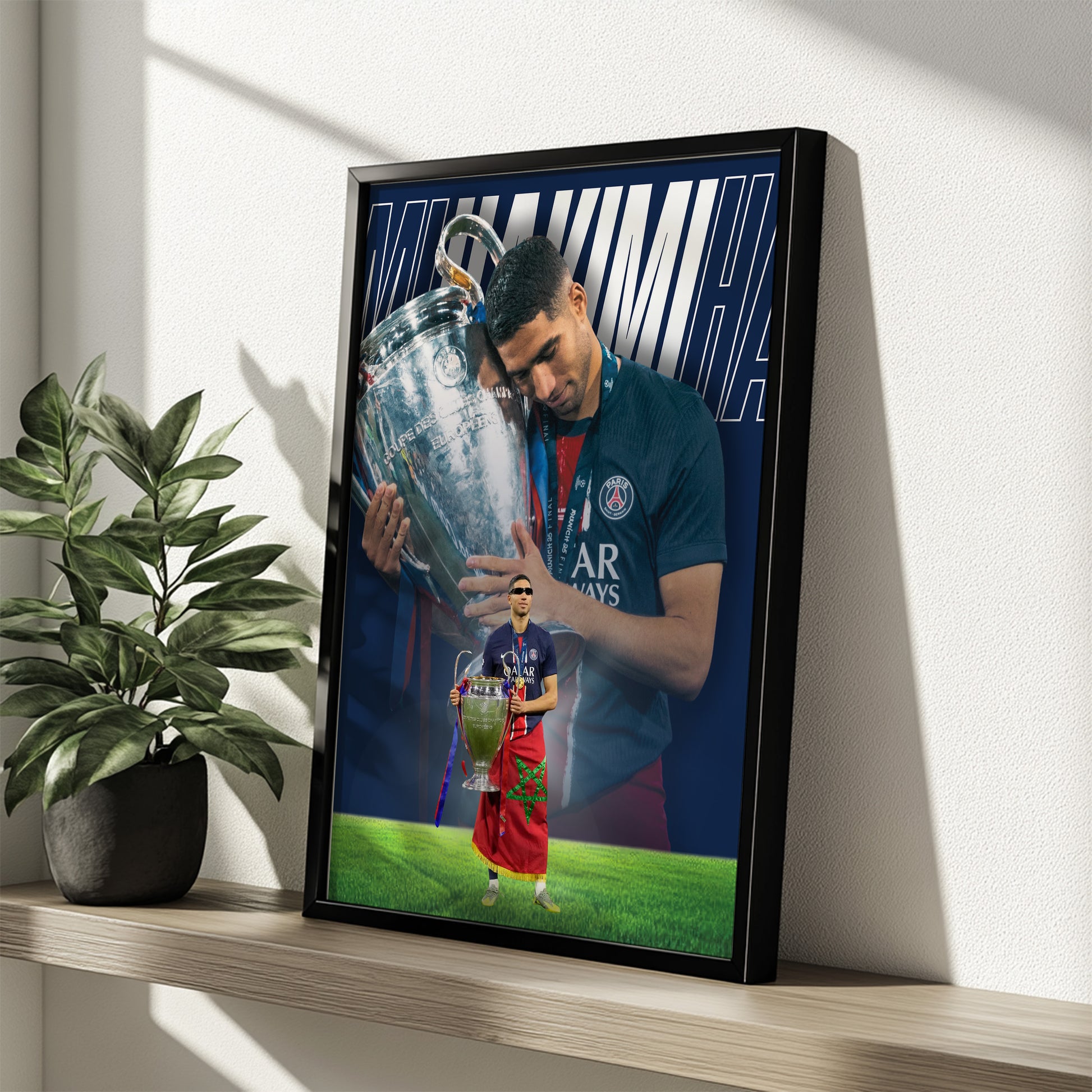 Affiche PSG Hakimi UCL étagère