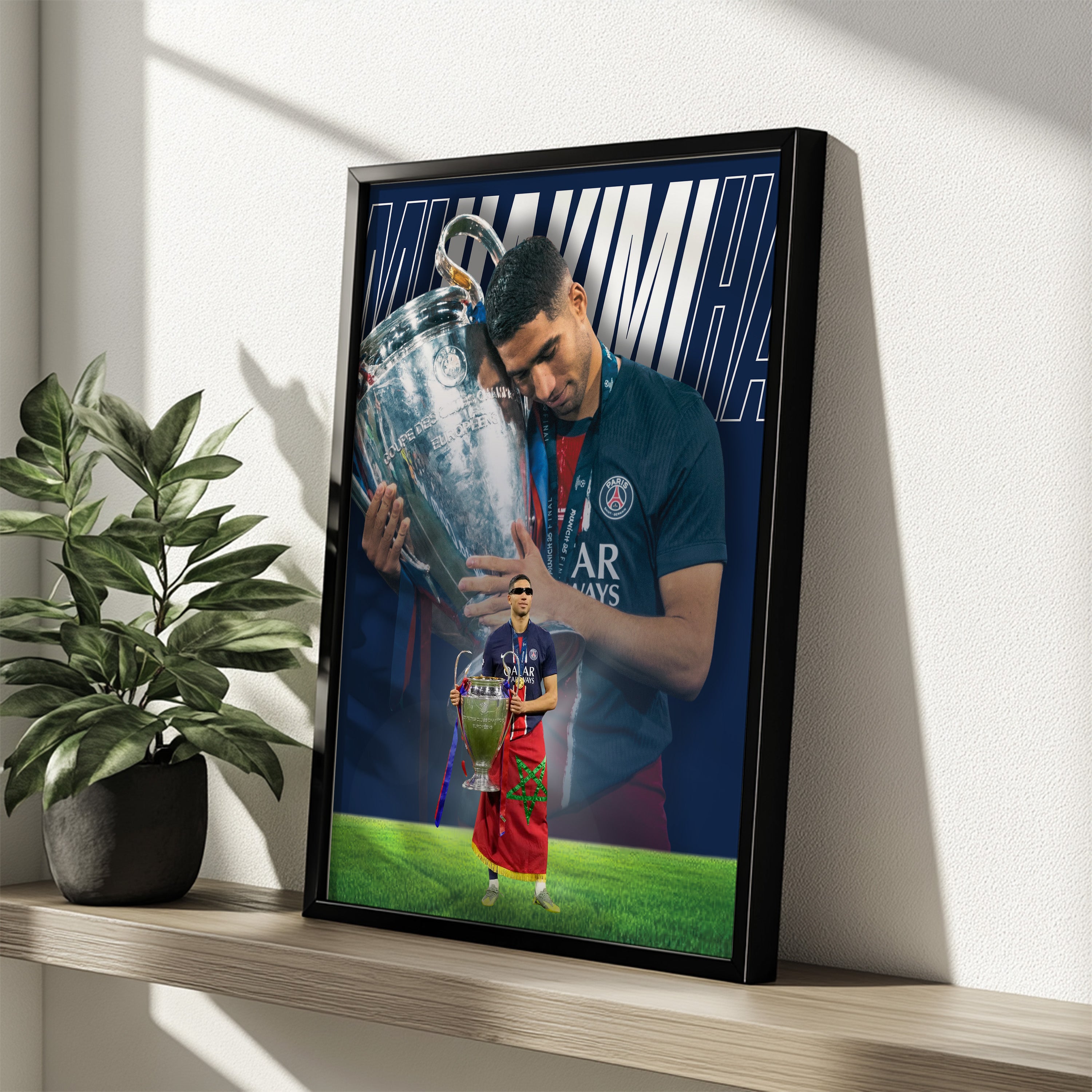 Affiche PSG Hakimi UCL étagère