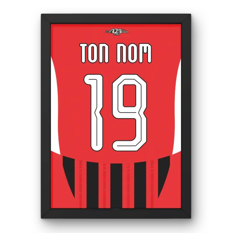 Cadre AC Milan Domicile 2024-2025 – Affiche encadrée personnalisée - Cadre Perso