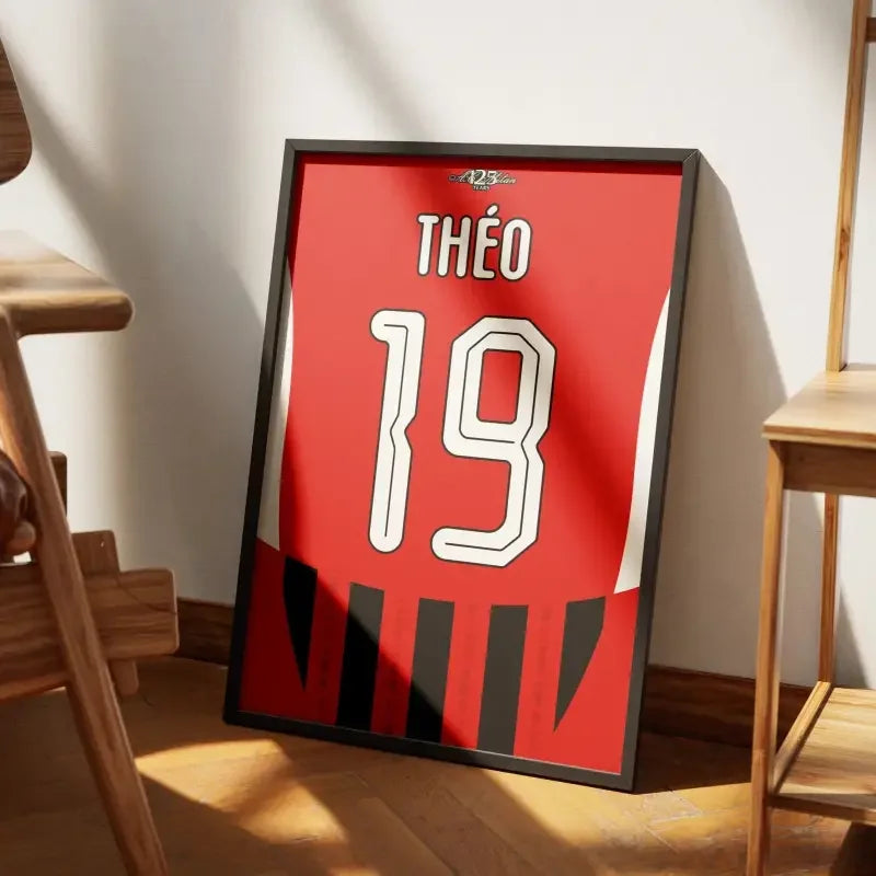 Cadre AC Milan Domicile 2024-2025 – Affiche encadrée personnalisée - Cadre Perso