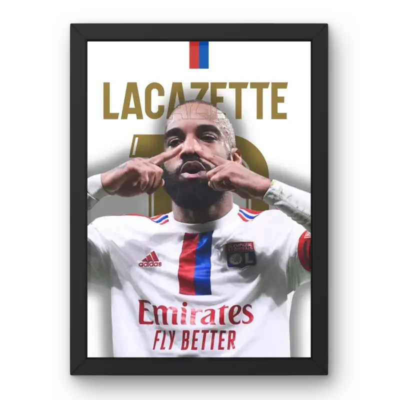 Cadre Alexandre Lacazette - L'Incontournable de l'OL – Affiche encadrée personnalisée - Cadre Perso