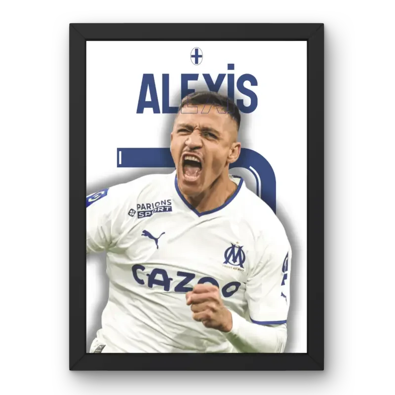 Cadre Alexis Sánchez - Olympique de Marseille | L'Attaquant Phocéen – Affiche encadrée personnalisée - Cadre Perso