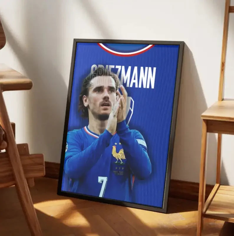 Cadre Antoine Griezmann - Équipe de France – Affiche encadrée personnalisée - Cadre Perso