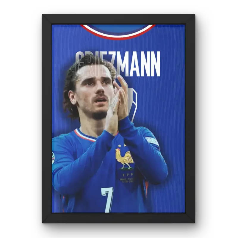 Cadre Antoine Griezmann - Équipe de France – Affiche encadrée personnalisée - Cadre Perso