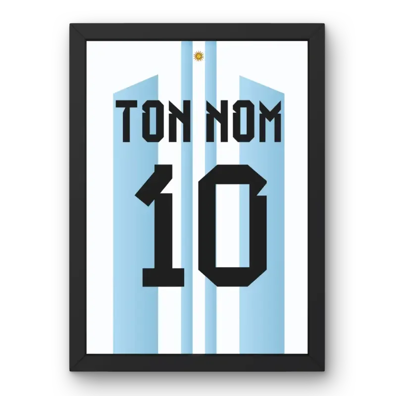 Cadre Argentine Domicile Coupe du Monde 2022 – Affiche encadrée personnalisée - Cadre Perso