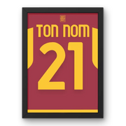 Cadre AS Roma Domicile 2023-2024 – Affiche encadrée personnalisée - Cadre Perso