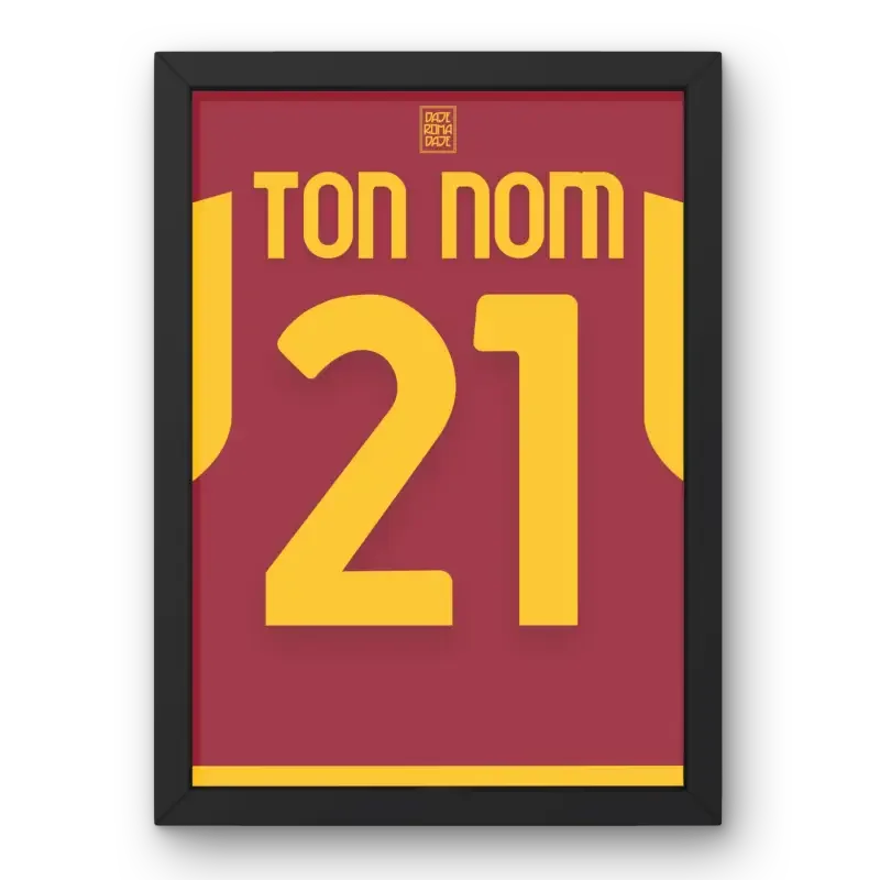 Cadre AS Roma Domicile 2023-2024 – Affiche encadrée personnalisée - Cadre Perso