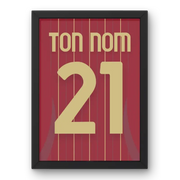Cadre AS Roma Domicile 2024-2025 – Affiche encadrée personnalisée - Cadre Perso