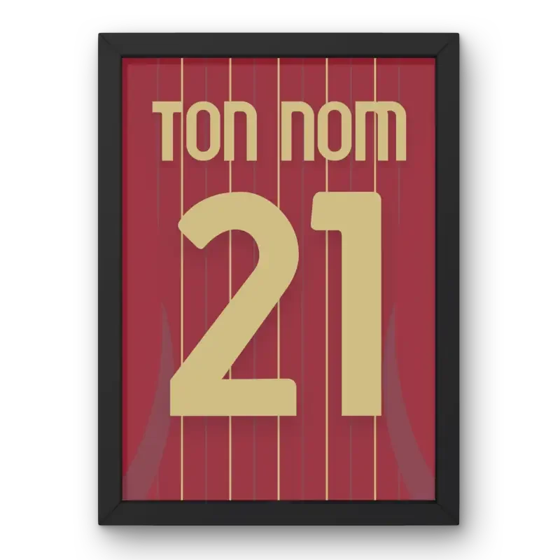 Cadre AS Roma Domicile 2024-2025 – Affiche encadrée personnalisée - Cadre Perso