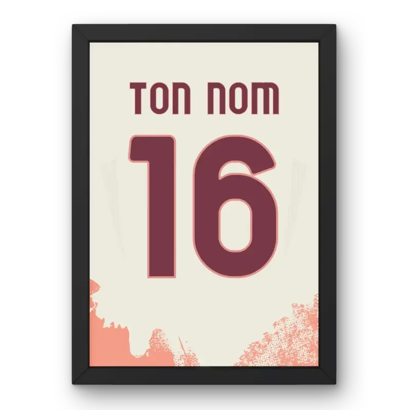 Cadre AS Roma Extérieur 2024-2025 – Affiche encadrée personnalisée - Cadre Perso
