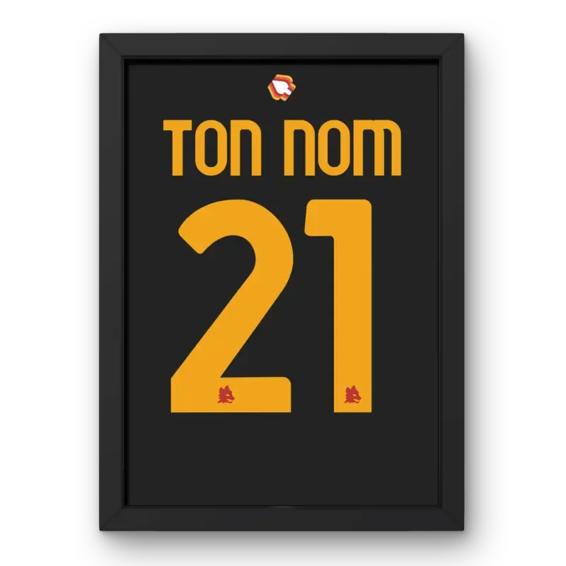 Cadre AS Roma Third 2023-2024 – Affiche encadrée personnalisée - Cadre Perso