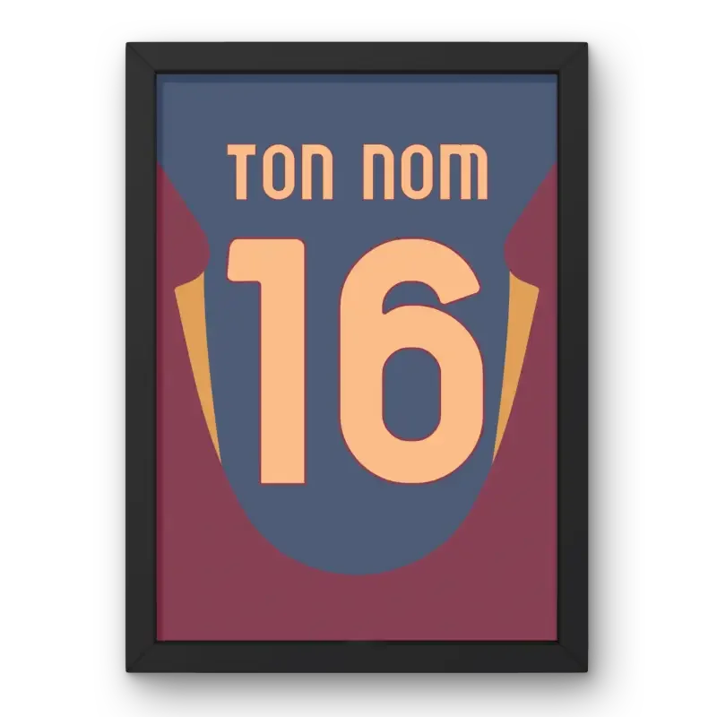 Cadre AS Roma Third 2024-2025 – Affiche encadrée personnalisée - Cadre Perso