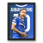 Cadre Aubameyang OM 2023-2024 - L'Attaque Marseillaise – Affiche encadrée personnalisée - Cadre Perso