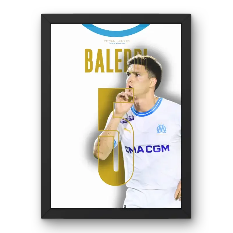 Cadre Balerdi OM - L'Engagement Phocéen – Affiche encadrée personnalisée - Cadre Perso