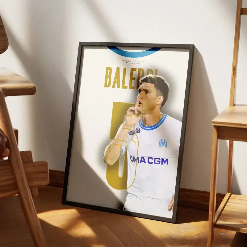 Cadre Balerdi OM - L'Engagement Phocéen – Affiche encadrée personnalisée - Cadre Perso
