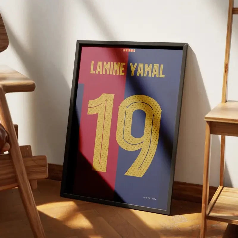 Cadre Barcelone Domicile 2024-2025 – Affiche encadrée personnalisée - Cadre Perso