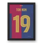 Cadre Barcelone Domicile 2024-2025 – Affiche encadrée personnalisée - Cadre Perso