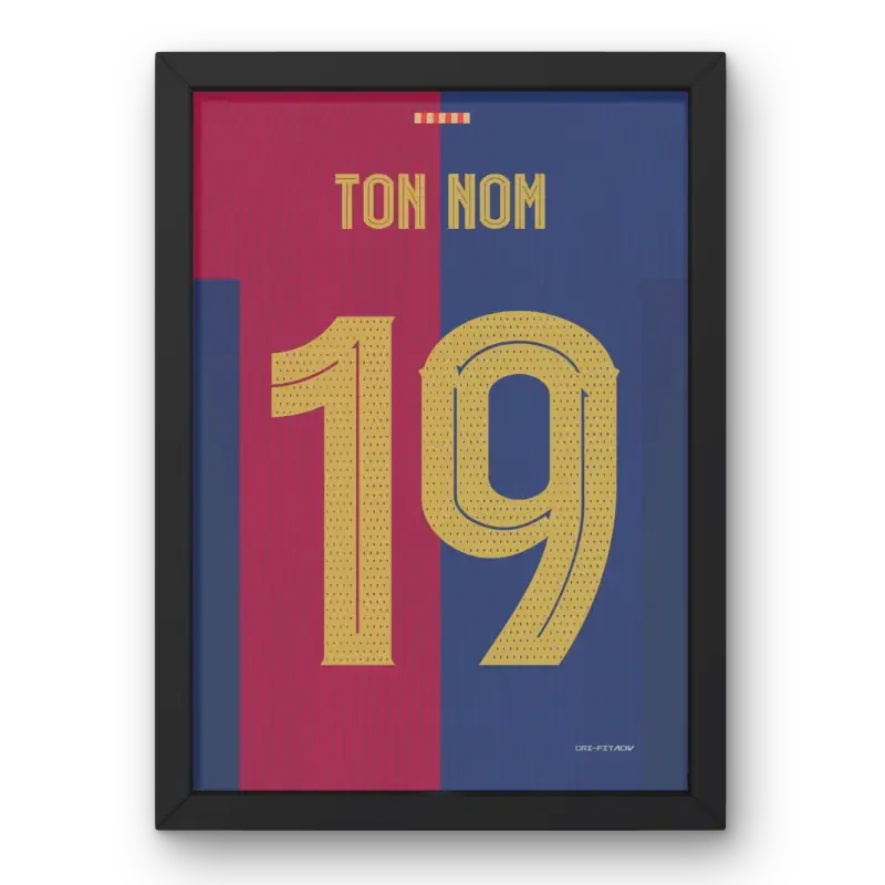 Cadre Barcelone Domicile 2024-2025 – Affiche encadrée personnalisée - Cadre Perso