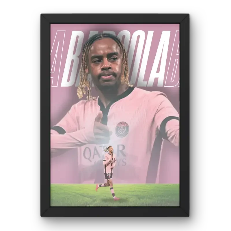 Cadre Barcola - PSG – Affiche encadrée personnalisée - Cadre Perso