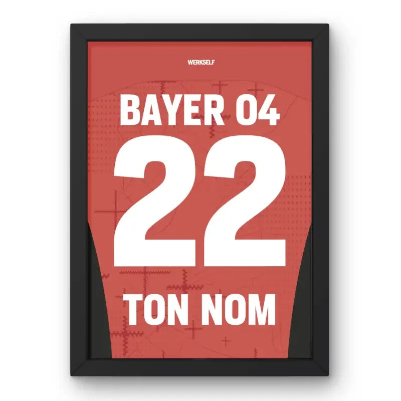 Cadre Bayer Leverkusen Domicile 2024-2025 – Affiche encadrée personnalisée - Cadre Perso