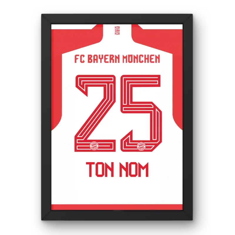 Cadre Bayern Munich Domicile 2023-2024 – Affiche encadrée personnalisée - Cadre Perso