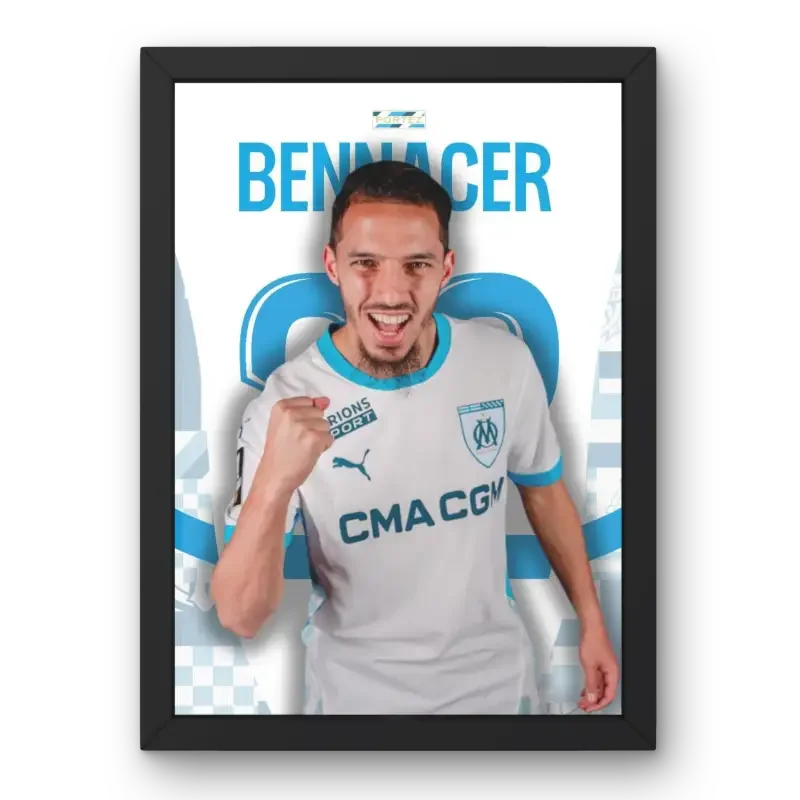 Cadre Bennacer OM - Nouveau Milieu Phocéen – Affiche encadrée personnalisée - Cadre Perso