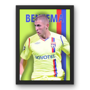 Cadre Benzema OL - Légende Lyonnaise – Affiche encadrée personnalisée - Cadre Perso