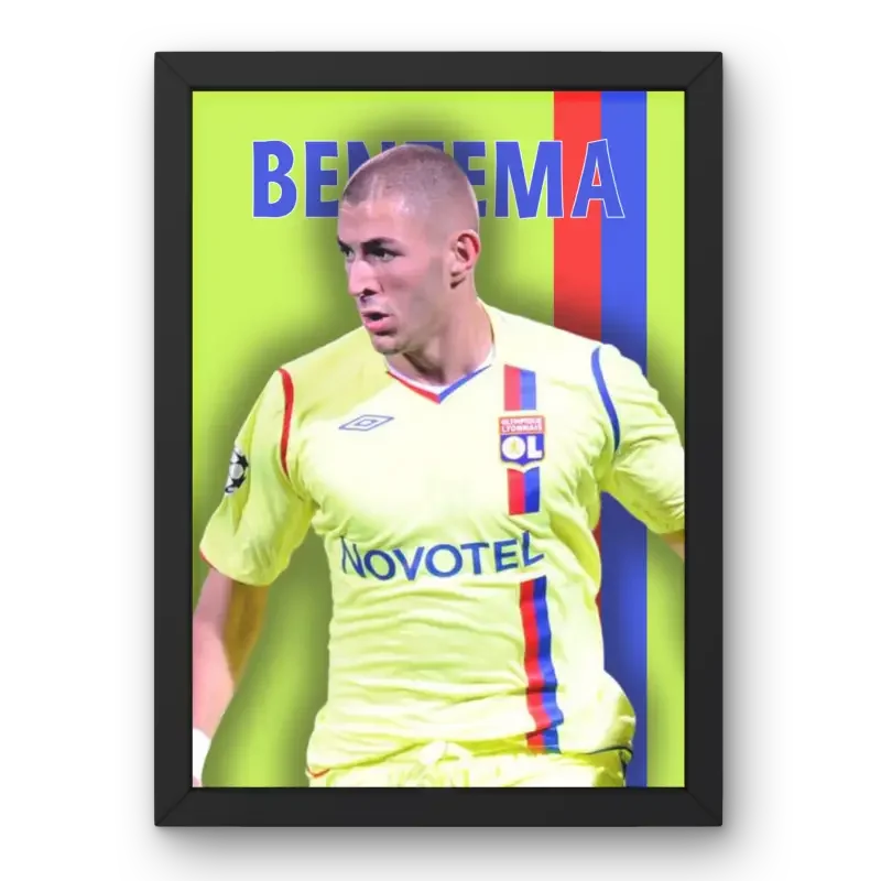 Cadre Benzema OL - Légende Lyonnaise – Affiche encadrée personnalisée - Cadre Perso