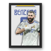 Cadre Benzema Real Madrid - Légende Merengue – Affiche encadrée personnalisée - Cadre Perso