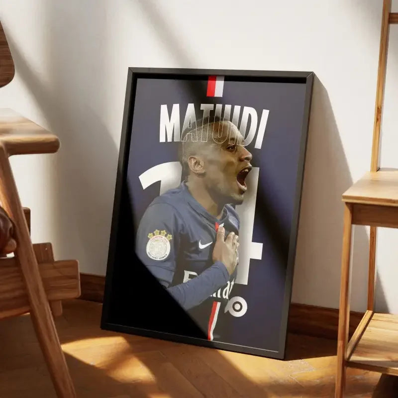 Cadre Blaise Matuidi - Le Guerrier du PSG – Affiche encadrée personnalisée - Cadre Perso