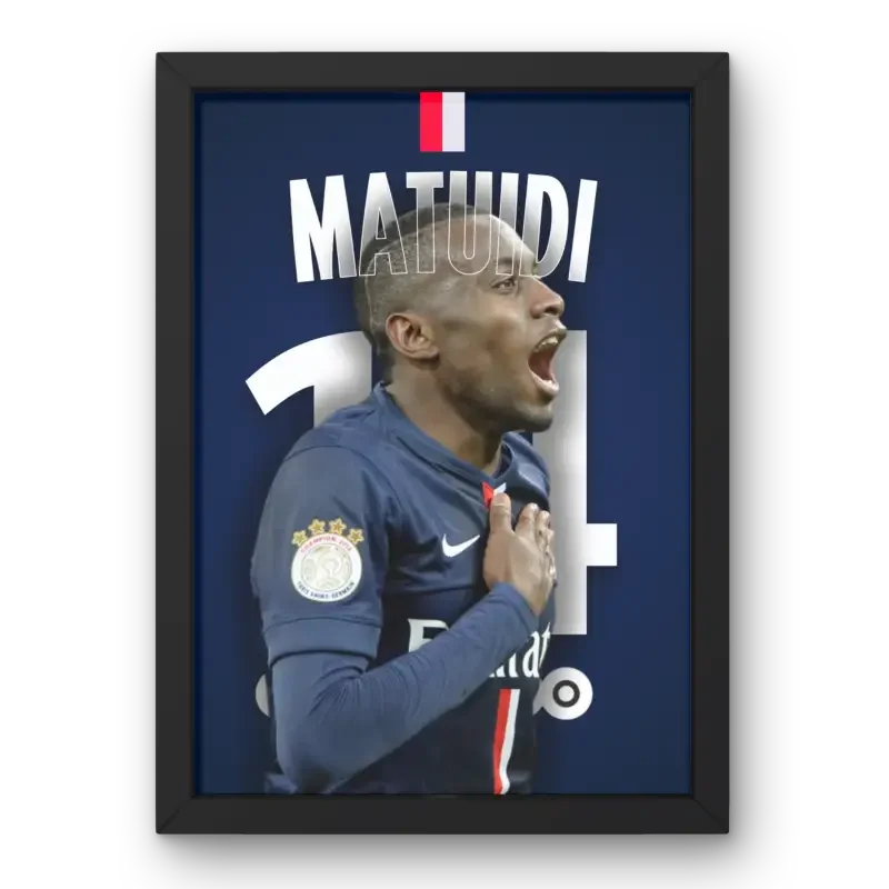 Cadre Blaise Matuidi - Le Guerrier du PSG – Affiche encadrée personnalisée - Cadre Perso