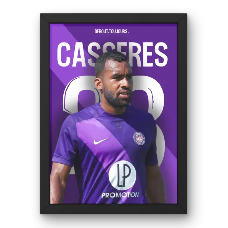Cadre Cristian Cásseres Jr. Toulouse - Espoir du Téfécé – Affiche encadrée personnalisée - Cadre Perso
