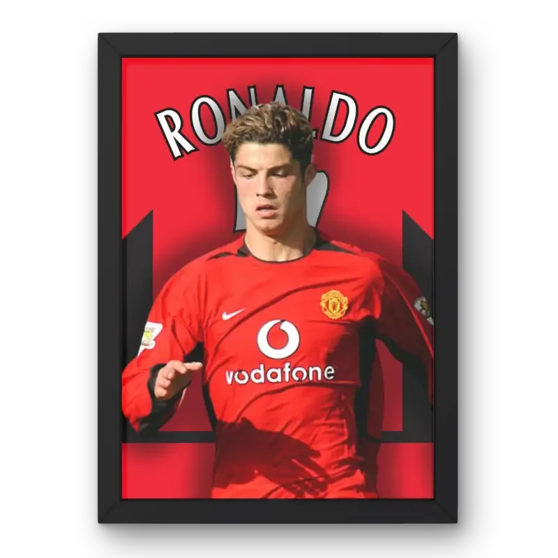 Cadre Cristiano Ronaldo - Manchester United 2003 | L'ascension d'une légende – Affiche encadrée personnalisée - Cadre Perso