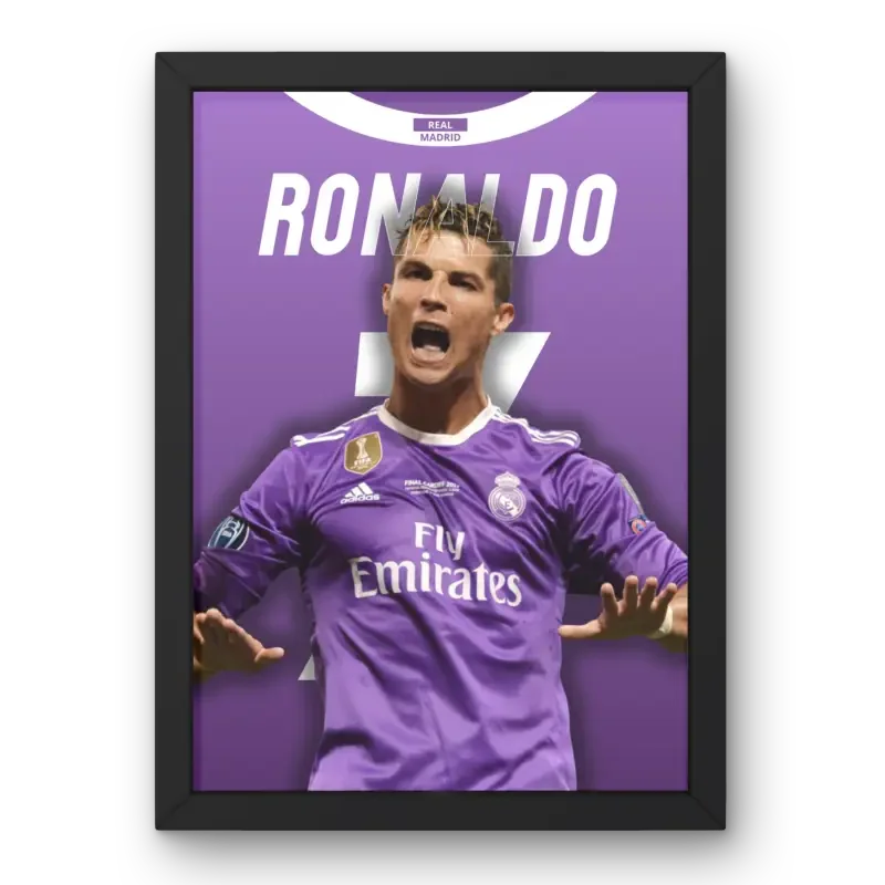 Cadre Cristiano Ronaldo - Real Madrid | Icône des Galactiques – Affiche encadrée personnalisée - Cadre Perso