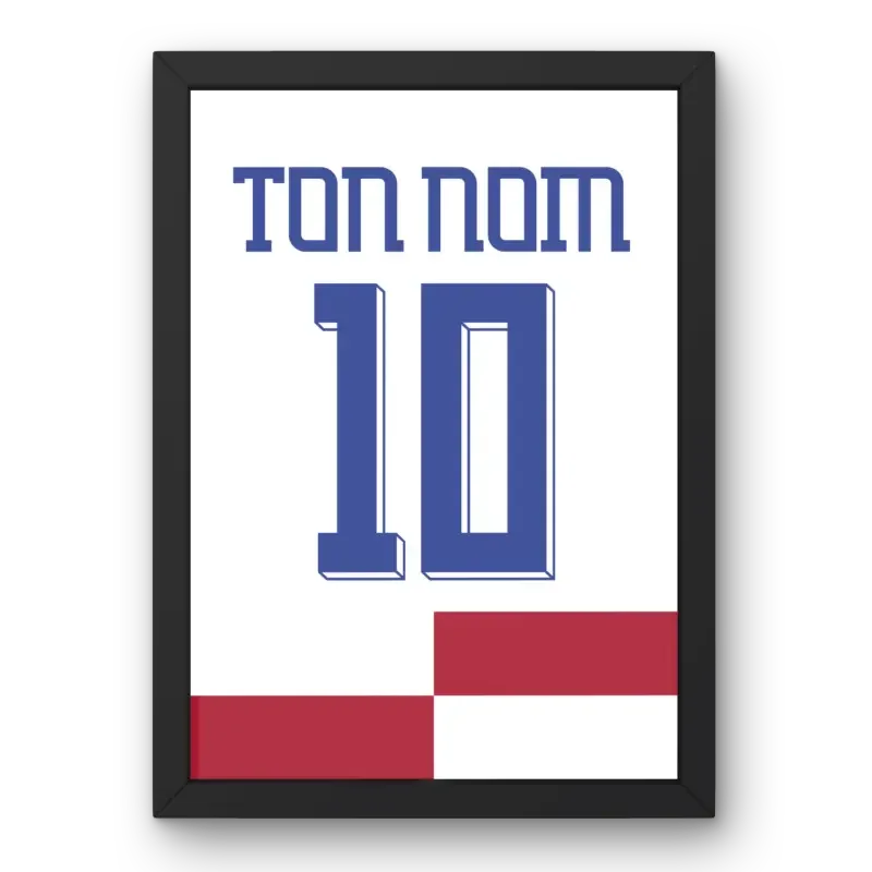 Cadre Croatie Domicile Euro 2024 – Affiche encadrée personnalisée - Cadre Perso