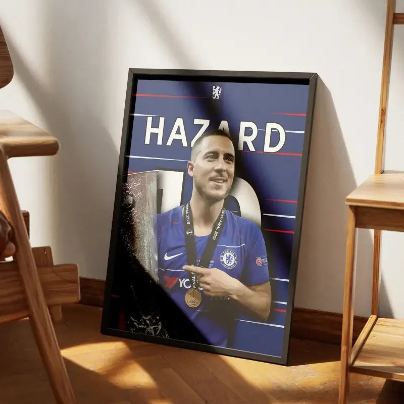 Cadre Eden Hazard - Chelsea FC – Affiche encadrée personnalisée - Cadre Perso