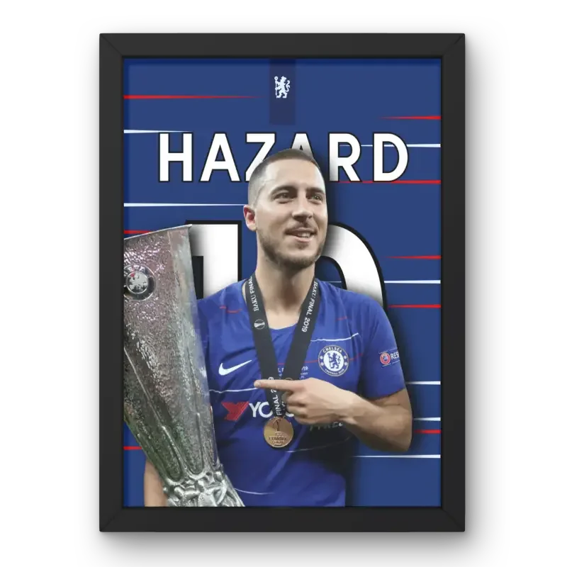 Cadre Eden Hazard - Chelsea FC – Affiche encadrée personnalisée - Cadre Perso