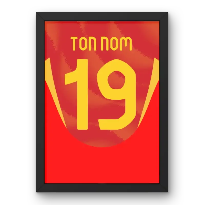 Cadre Espagne Domicile Euro 2024 – Affiche encadrée personnalisée - Cadre Perso